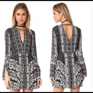 Free People | Boho Printed Tegan Choker Mini Dress